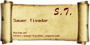 Sauer Tivadar névjegykártya